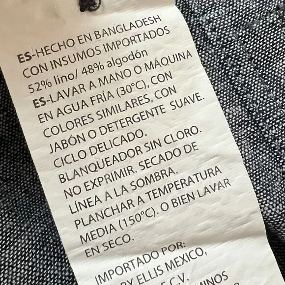 Perry Ellis Shirt Mens XL Blue Dark Sapphire Linen Blend Short Sleeve Button Up - Picture 9 of 12